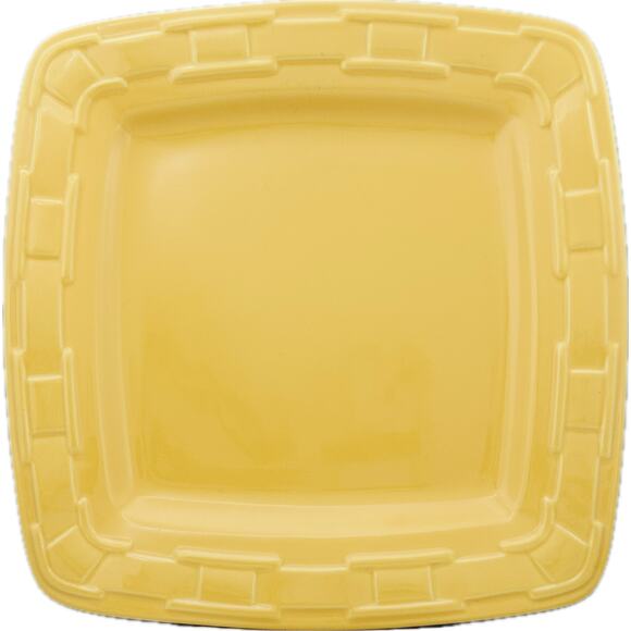 Longaberger Pottery Soft Square Dinner Plate Butternut Yellow 11" - Picture 2 of 6